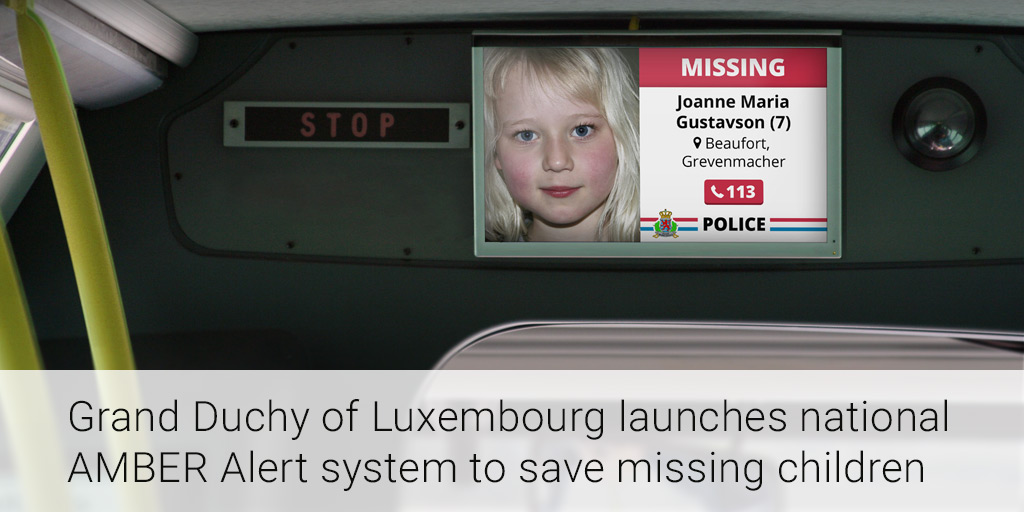 20160428 Grand Duchy Of Luxembourg Launches National AMBER Alert System To Save Missing Children